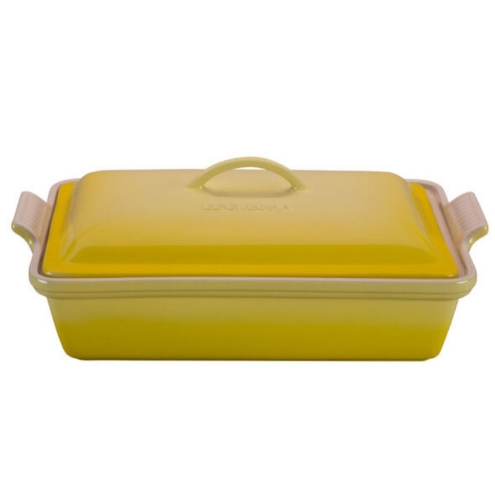 Rare New Le Creuset Rectangular Casserole Lid 4 qt Soleil